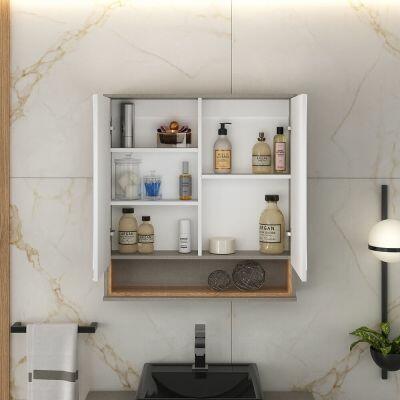 Espelheira para Banheiro MDF/MDP Mariana Grigio 64,5cm C-Linea