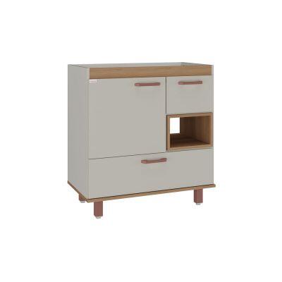 Gabinete para Banheiro MDF/MDP Mariana Jade Nude/Catedral 78cm C-Linea Gabinete para Banheiro MDF/MDP Mariana Jade Nude/Catedral 78cm C-Linea