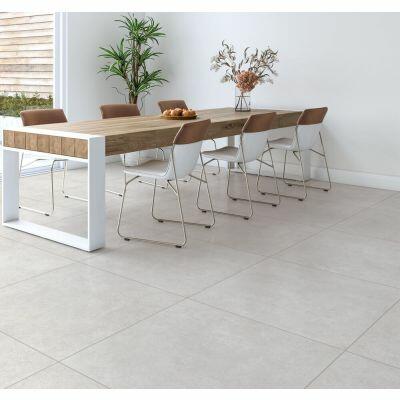 Piso Cerâmico Cinzou Fenix Cinza Retificado Acetinado 84x84cm Málaga