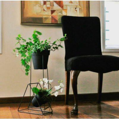 Vaso Plastico Sampa Preto 20x19cm Vasart