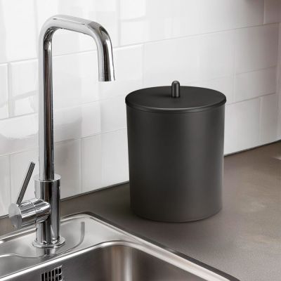 Lixeira Com Tampa 5l Redondo Black Arthi