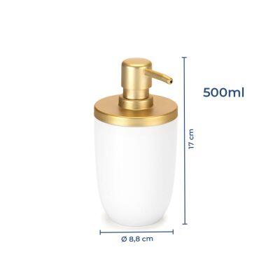 Saboneteira Liquida Branco Dourado 500ml Arthi