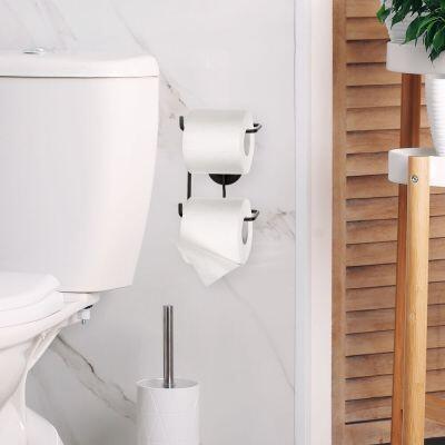 Suporte para Papel Higienico Duplo Com Fita Dupla Face Black Arthi