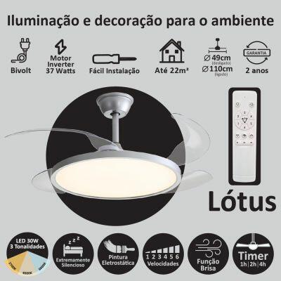 Ventilador de Teto 4 Pás Lótus Branco Bivolt Aliseu
