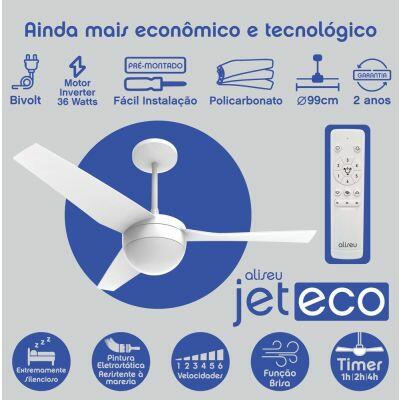 Ventilador Teto 3 Pás Jet Eco Branco Bivolt Aliseu