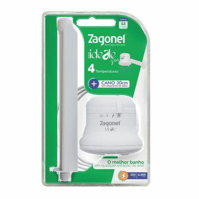 Chuveiro Elétrico Ideale Plus com Cano Branco Zagonel