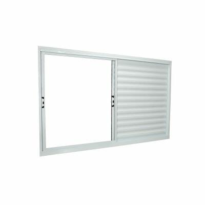 Janela Veneziana de Correr Alumínio 1,00M X 1,20M 3 Folhas 1 Fixa Branca Sem Grade CRV