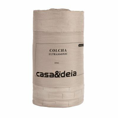 Colcha Ultra Queen Bege Diagonal