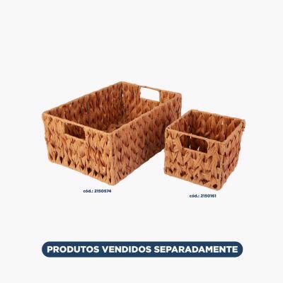 Cesto Organizador Lima Amadeirado 17x17x15cm Casa&ideia