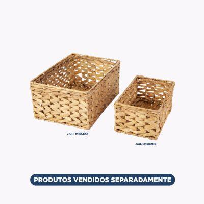 Cesto Organizador Dublin Amadeirado 34x24x16cm Casa&ideia