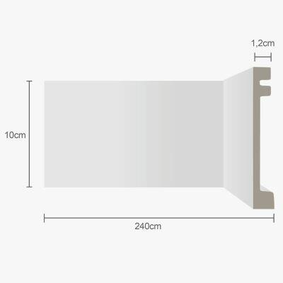 Moldura Rodapé 2,4m x 10cm Ecopremium Liso Branco Ecomex