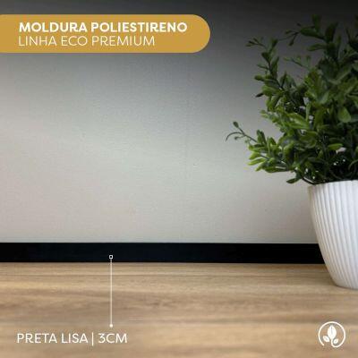 Kit Moldura Rodapé Ecopremium Liso Preto 4 Peças 2,4mx3cm EcomexBrasil Kit Moldura Rodapé Ecopremium Liso Preto 4 Peças 2,4mx3cm EcomexBrasil