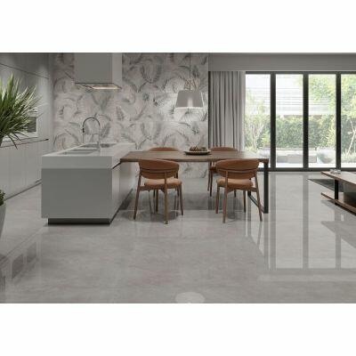 Porcelanato Gales Cinza Retificado Polido 61x120cm Damme