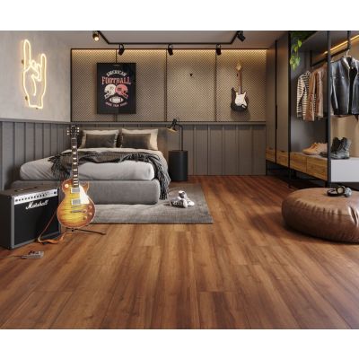 Piso Vinílico Boulevard LVT Marrom Cola 24x140cm Vexa