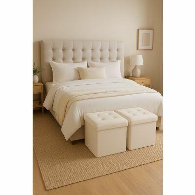 Puff Veludo Off White 38x38 Diagonal