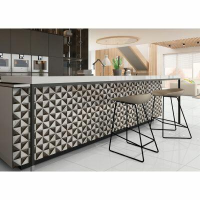 Piso Cerâmico Pr40601 Preto/branco Retificado Brilhante 40x75cm Ilhabella