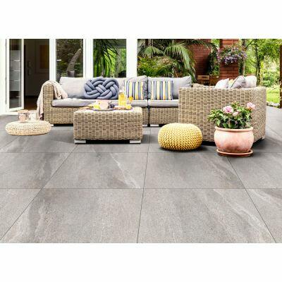 Piso Cerâmico Gran Vision Cinza Retificado Acetinado 82x82cm Ilhabella