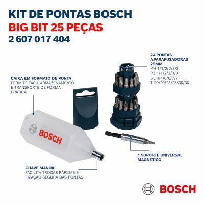 Kit de Pontas 25 Peças Bosch Kit de Pontas 25 Peças Bosch