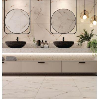 Porcelanato Polido 75cm x 75cm Onice Off White Ret Extra Dora