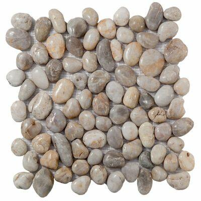 Seixo Bege Polido 30,5x30,5cm Glass Mosaic