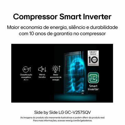 Refrigerador 647l Gc-v257sqv2 Inox Preto 220v Lg