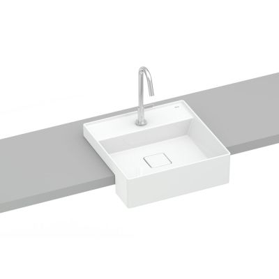 Cuba Semi-encaixe Louça T10 35cm X 35cm Branco Com mesa Roca