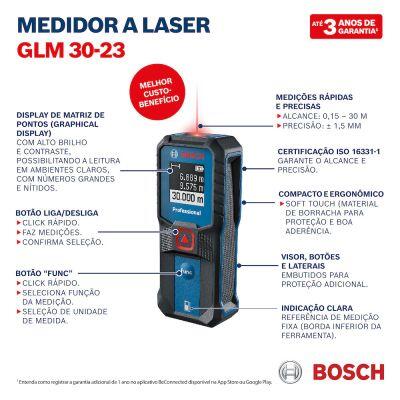Trena Laser 30m GLM 30-23 Azul Bosch Trena Laser 30m GLM 30-23 Azul Bosch