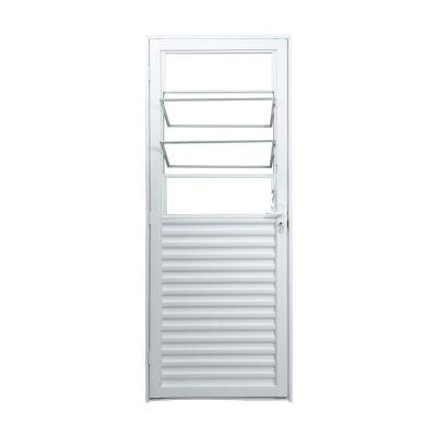 Porta de Abrir Alumínio 2,15M X 84CM R12 Basculante Standart Direita Branca CRV
