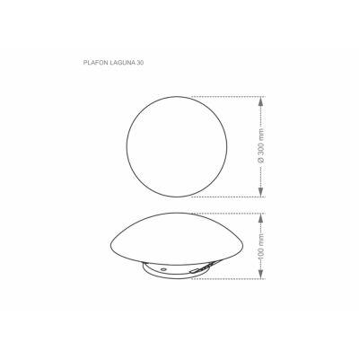 Plafon Branco 30cm E27 Laguna Branco Bivolt Taschibra