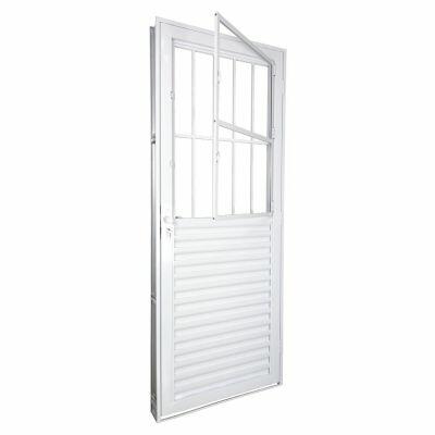 Porta de Abrir Alumínio 2,15M X 84CM R12 Postigo Standart Direita Branca CRV