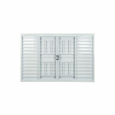 Janela Veneziana de Correr Alumínio 1,00M X 1,20M 6 Folhas Standart Branca com Grade CRV