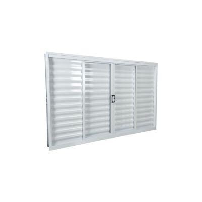 Janela Veneziana de Correr Alumínio 1,00M X 1,20M 6 Folhas Standart Branca CRV