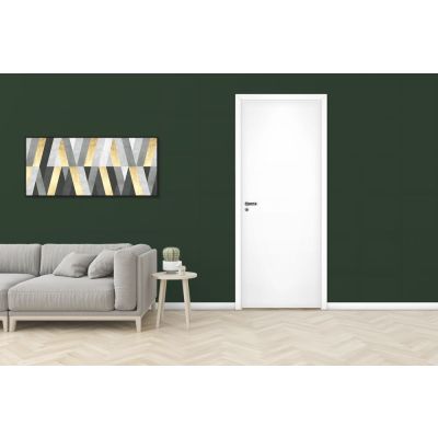 Kit Porta 2,10M X 60CM M14 a M21 Direta e Esquerda UV Lisa Branca Interna Pinhal