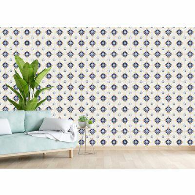 Tozzeto 15CM X 15CM Decorado Mate Pd15/428 Branco Azul Classe A Gabriella