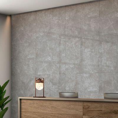 Piso Polido 82CM X 82CM Cinza Mármore Retificado Classe A Ilhabella