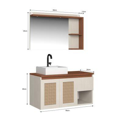 Gabinete para Banheiro 90CM Carrara Cinamomo C-Linea