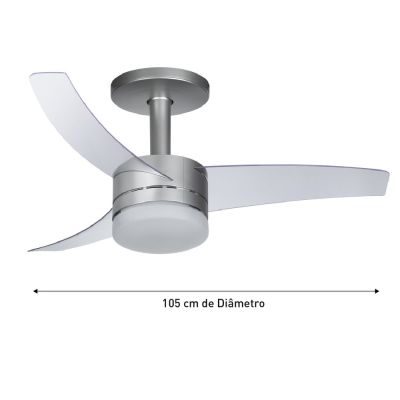 Ventilador de Teto com 3 Pás VX15 Prata Bivolt Arno