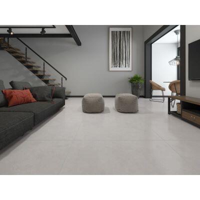 Porcelanato Savanah Ice Cinza Retificado Acetinado 121x121 Damme