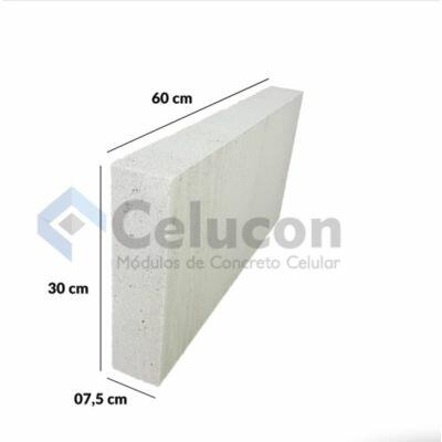 Bloco Celular de Cca 7.5x30x60cm Celucon