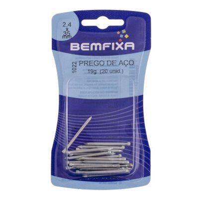 Prego de Aço sem Cabeça 20 Peças 2,5x33mm Bemfixa Prego de Aço sem Cabeça 20 Peças 2,5x33mm Bemfixa