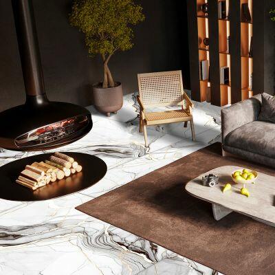 Piso Cerâmico Bianco Supreme Marmorizado Retificado Polido 82x82cm Ilhabella