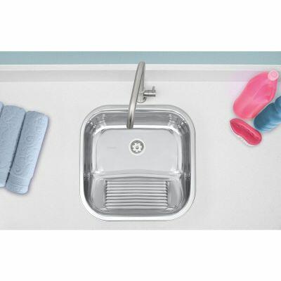 Tanque de Inox Monobloco com Válvula Polido 30L Tramontina Tanque de Inox Monobloco com Válvula Polido 30L Tramontina