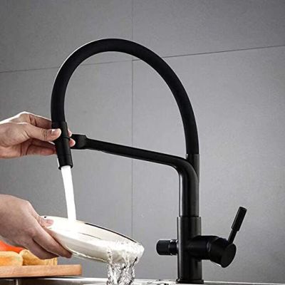 Torneira Misturador Monocomando para Cozinha de Mesa Bica Alta 1/2" Hidra Preto Addra