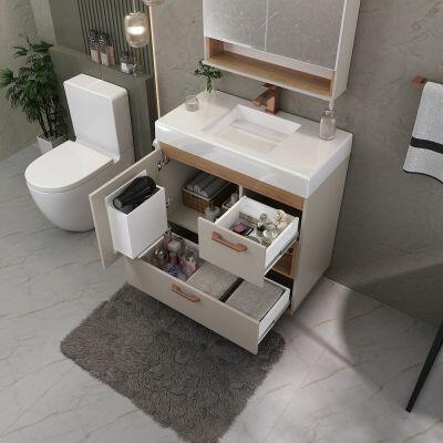 Gabinete para Banheiro Mariana com Lavatório Jade Nude/Catedral 78cm C-Linea