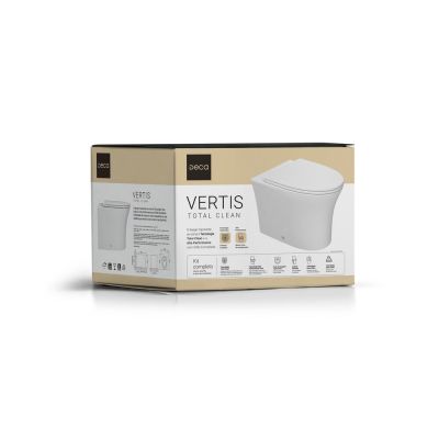 Kit Vaso Sanitário Convencional Vertis Total Clean 3L/6L Branco Deca