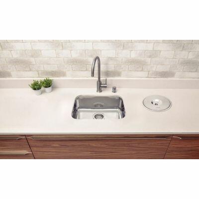 Cuba para cozinha de Embutir Inox Simples 47x30cm Alto Brilho Com Válvula Tramontina