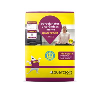 Argamassa Porcelanato Interno 20kg Cinza Quartzolit