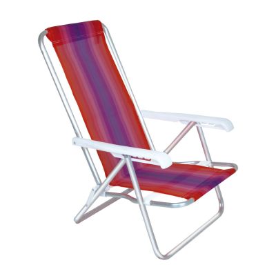 Cadeira de Praia 4 Posi&ccedil;&otilde;es Alum&iacute;nio Cores Sortidas Mor