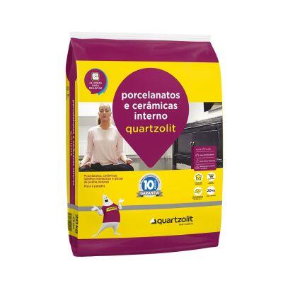 Argamassa Porcelanato Interno 20kg Cinza Quartzolit