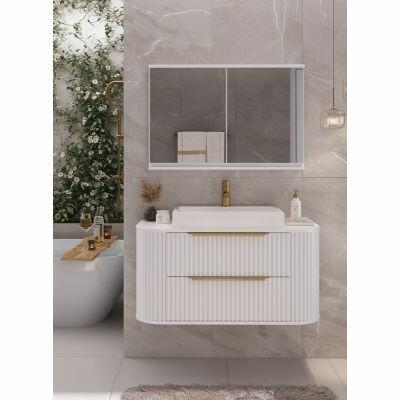 Gabinete para Banheiro Suspenso MDF/MDP Alice Branco 1m C-linea